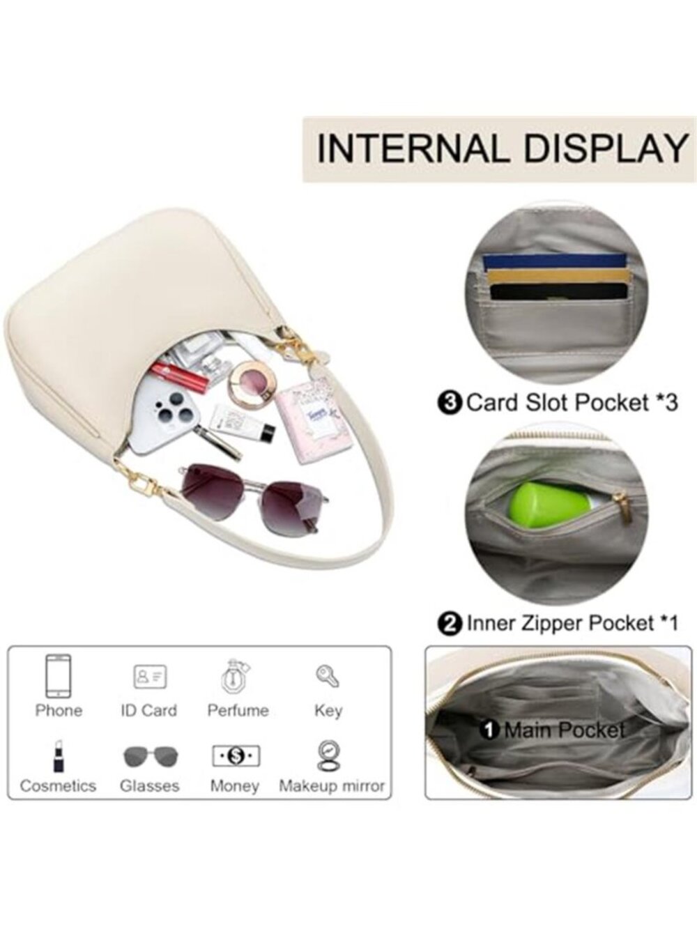 Shoulder Bag for Women Cute Hobo Purses and Handbags Retro Clutch - Picture 4 of 7